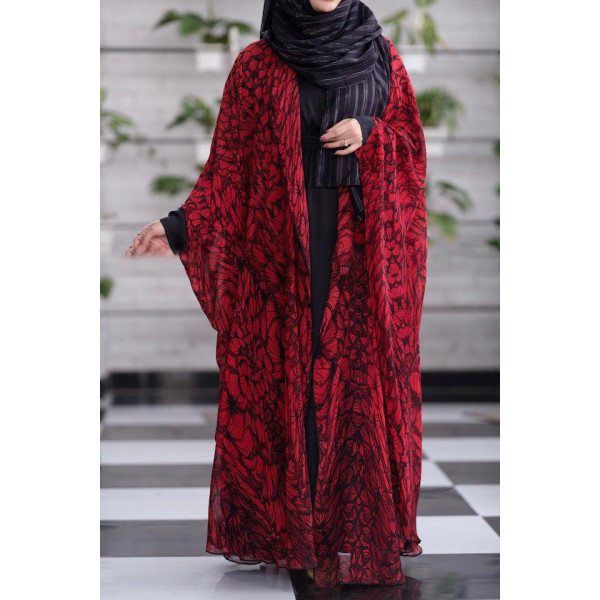 Roshny Abaya Garnet Red